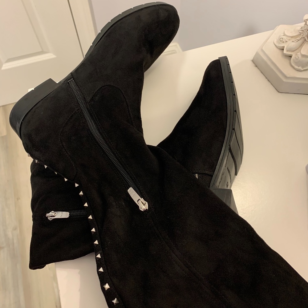 NWOT Marc Fisher Black Suede Knee High Boots